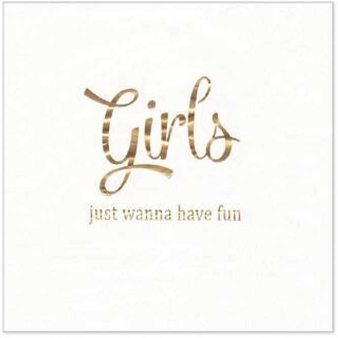 Hovedbilde Lunsjservietter Girls Fun hvit med bladgull 33×33 ...