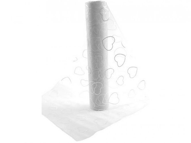 Hovedbilde Organza Hjerter Sølv 10m
