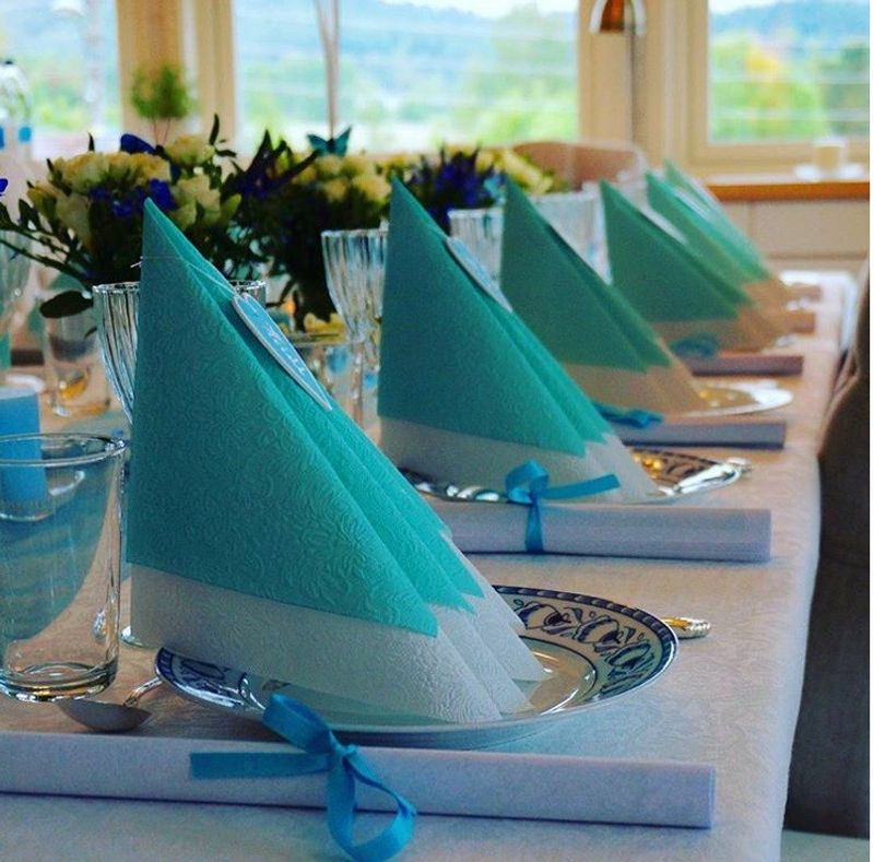 Elegance Aqua / Mint Middag Servietter