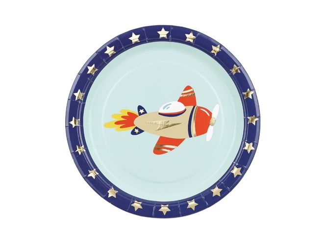Hovedbilde Papptallerken - Flymotiv, 6 stk