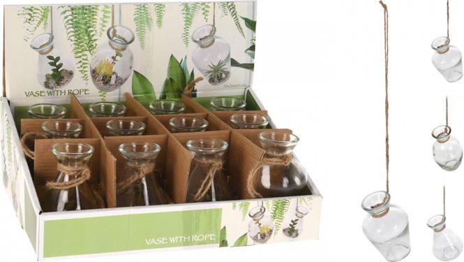 Hovedbilde Vase liten hengevase med tau