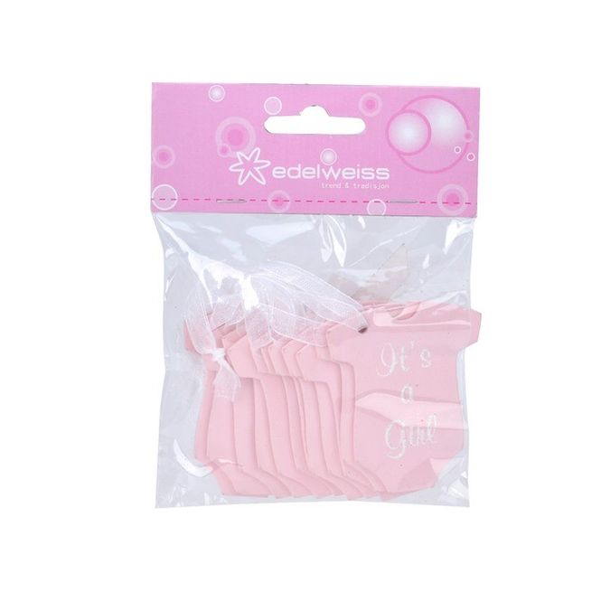 Hovedbilde Its A Girl Rosa Bordkort 12 stk.