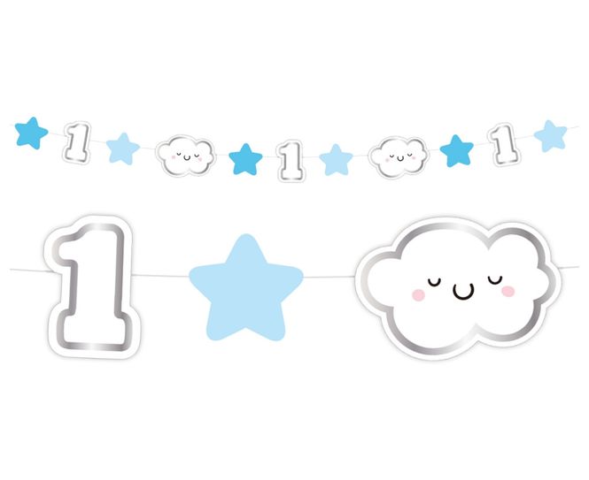 Hovedbilde Girlander 1-års dagen, blå