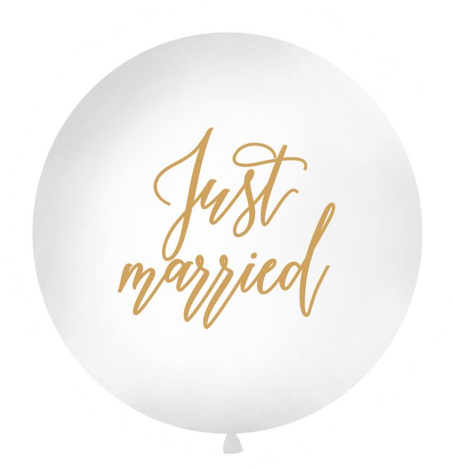 Hovedbilde Jumbo ballong Just married hvit 1 meter
