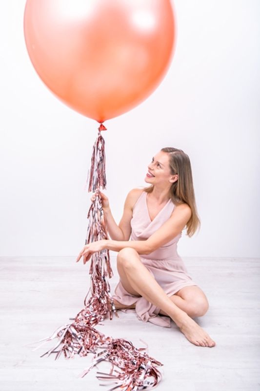 Jumbo ballong 100 cm - Rosegull metallic