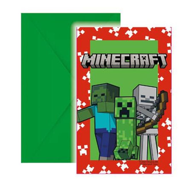 Hovedbilde Invitasjoner Minecraft (6 stk)