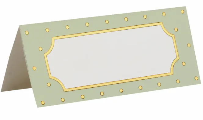 Hovedbilde Bordkort - Olivengrønn med gullprikker