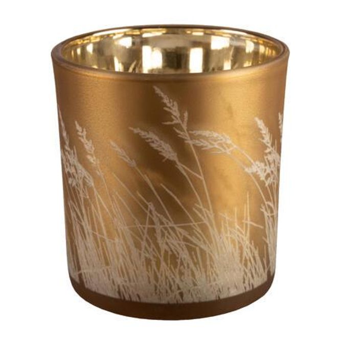 Hovedbilde Lysglass Strå Matt Gull 7,3x8 cm