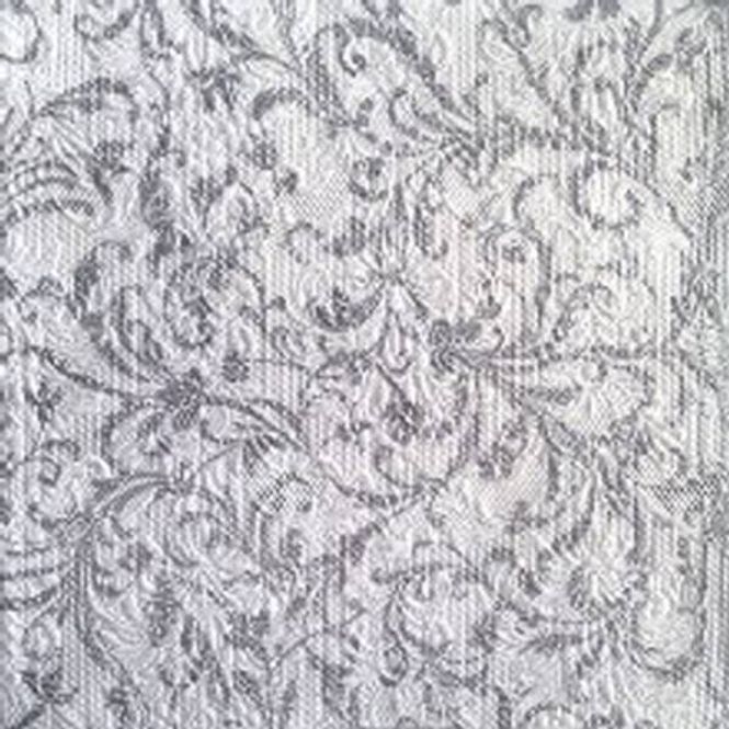 Hovedbilde Elegance Damask Hvit og Sølv Servietter