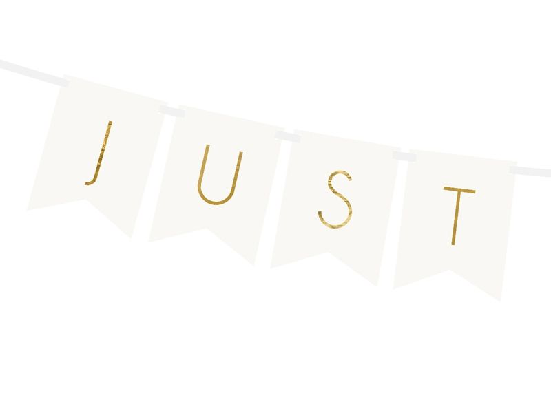 Banner Just Married Hvit