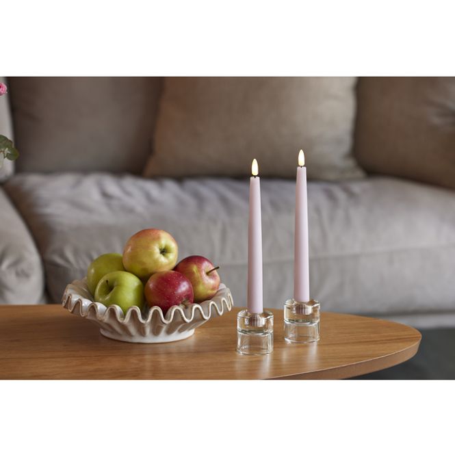 Hovedbilde Led lys - Kronelys Pastell rosa, 22 cm