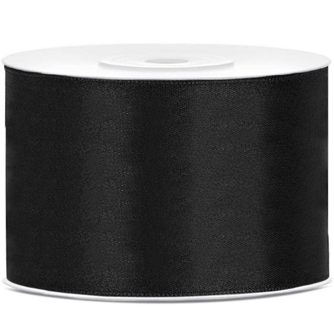 Hovedbilde Satengbånd, svart, 50 mm × 25 m