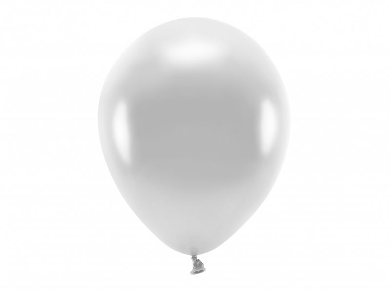 ECO Ballonger 10 Stk, 30cm - Metallisk, Sølv