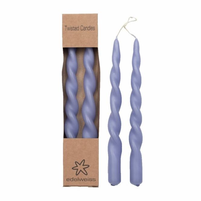 Hovedbilde Kronelys Twisted lillac 2 stk 24 cm